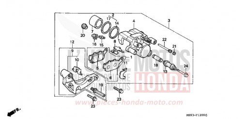 ETRIER DE FREIN ARRIERE NTV650P de 1993